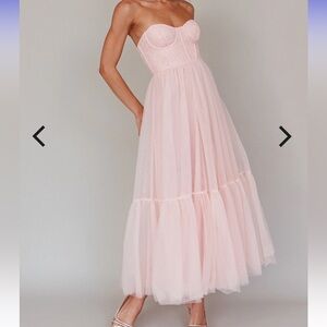 NWT Selfie Leslie Dancing With Me Sweetheart Tulle Midi Dress Pink